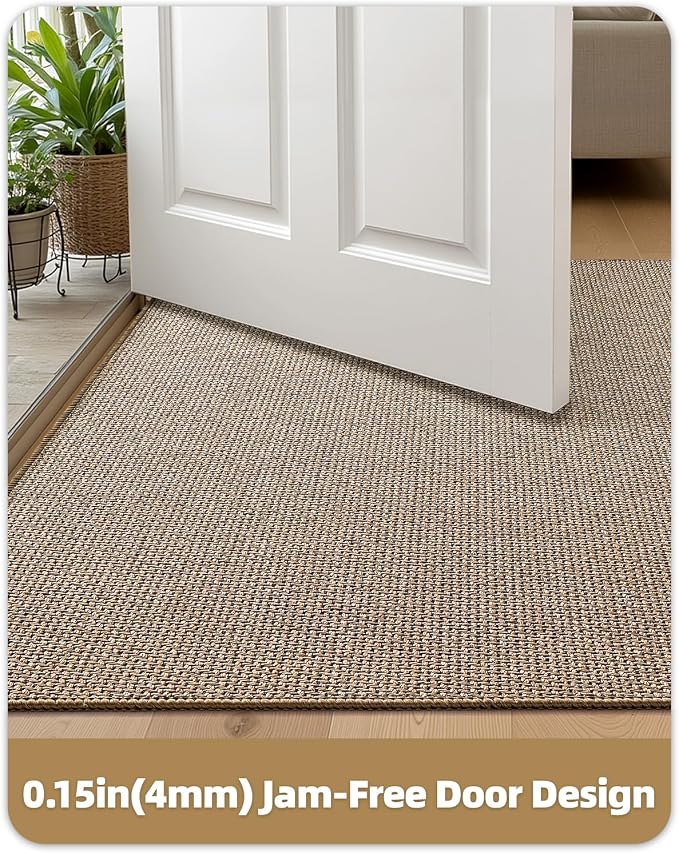 Color&Geometry Ultra Thin Indoor Door Mat 24"x36", Non Slip Rubber Backed Dirt - Image 3