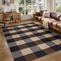 Tangsoo Checkered 4x6 Washable Easy Jute Area Rug by Tangsoo