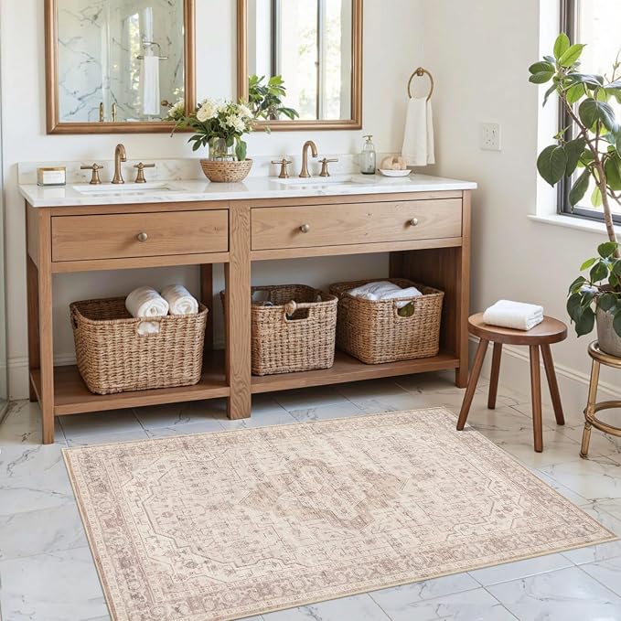 Rugxara 2x3 Door Mat Indoor Entrance, Washable Non Slip Kitchen Bathroom Rugs - Image 3