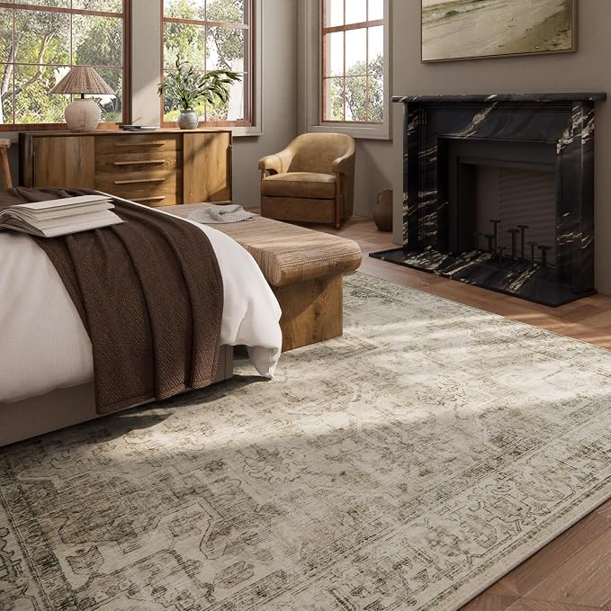 Washable Area Rugs for Living Room: 8x10 Bedroom Area Rugs Boho Vintage Rugs - Image 4