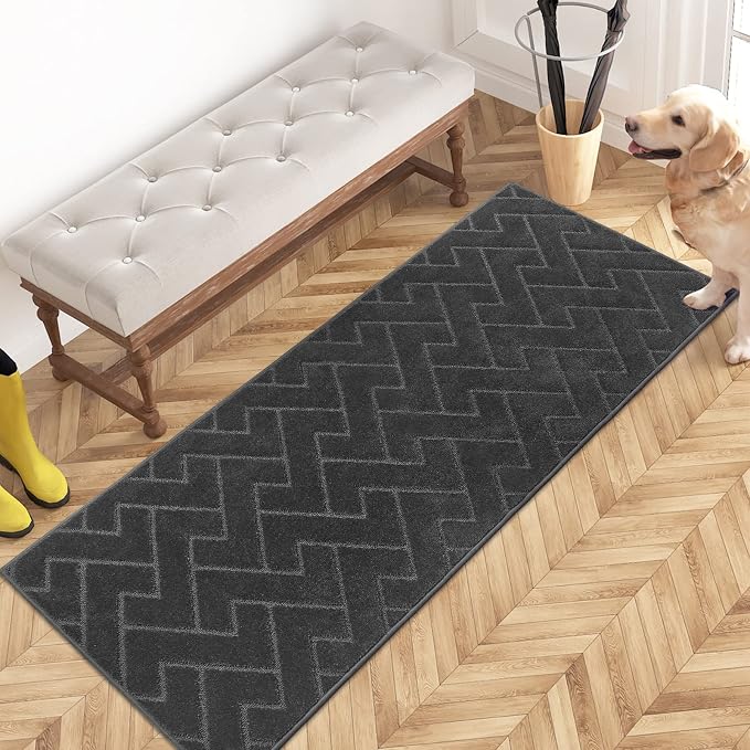 PURRUGS Dirt Trapping Door Mat 24" x 59", Non-Slip Machine Washable Entry Rug by PURRUGS