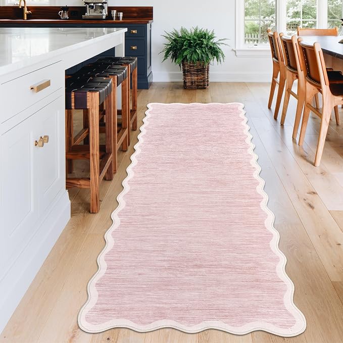 GarveeHome Scalloped Washable Runner Rug 2x6 Runner Non Slip Kitchen Rug Modern - Image 3