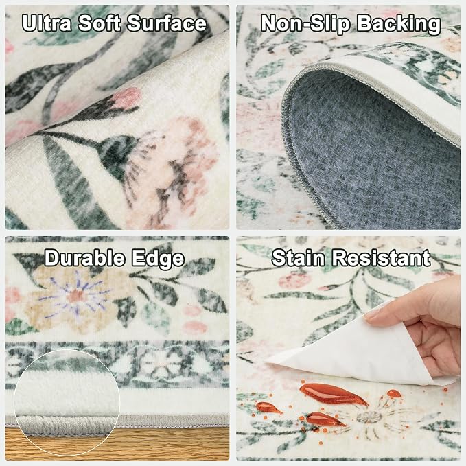 Runner Rug for Entryway: 2x5 Kitchen Rugs Non Slip Washable Ultra-Thin Soft - Image 7