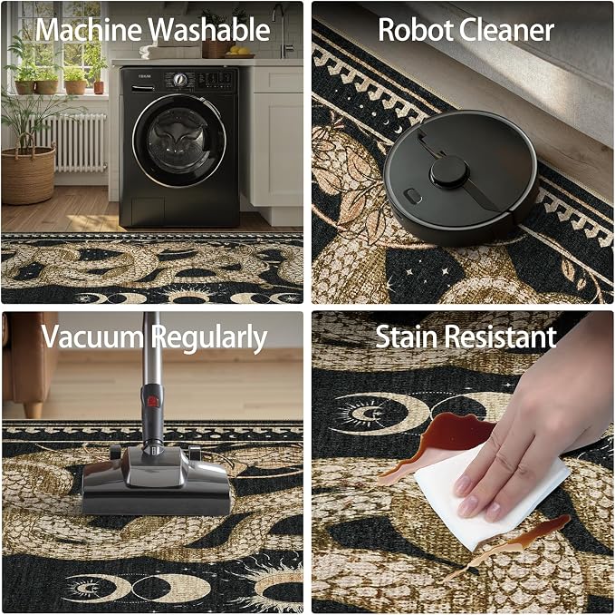 DCX Washable 2x3 Snake Rug, Soft Low Pile Carpet, Kid & Pet Friendly - Image 6
