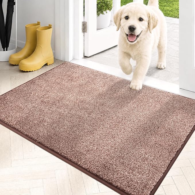 PURRUGS Dirt Trapping Door Mat 20" x 31.5", Non-Slip Machine Washable Entryway by PURRUGS
