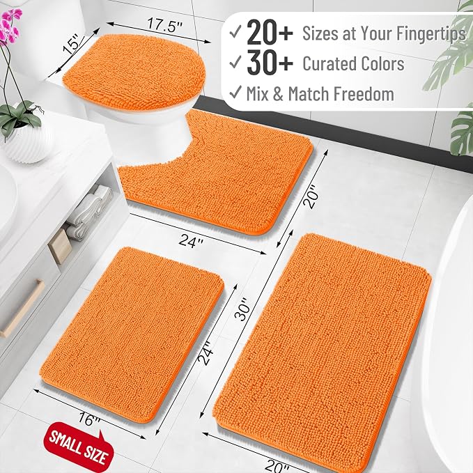 OLANLY Toilet Rugs U-Shaped 20x20, Extra Soft Absorbent Chenille Contour - Image 2