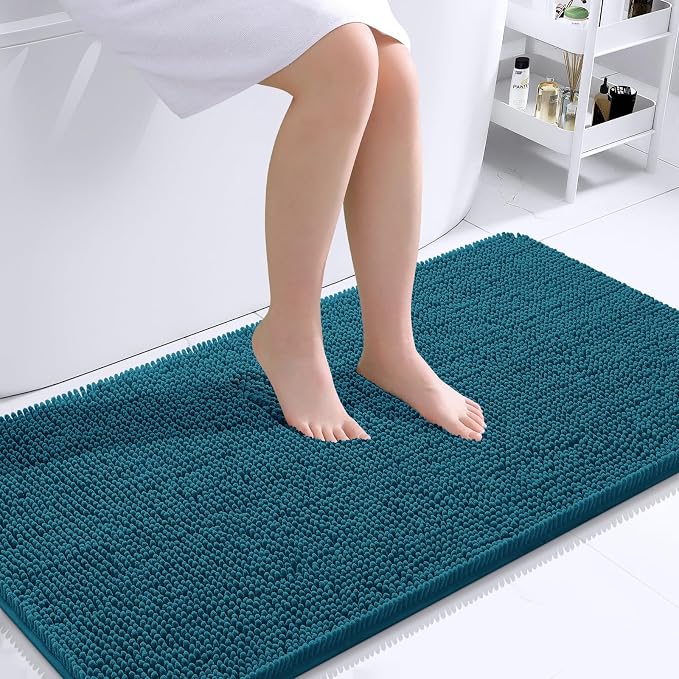 OLANLY Bathroom Runner Rugs 44x24, Soft Absorbent Chenille Bath Rugs, Rubber by OLANLY