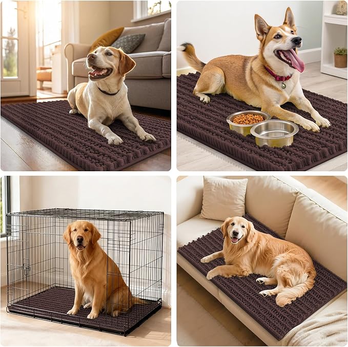 Smiry Dog Door Mat for Muddy Paws 47x32, Absorbent Dirt Trapper, Non-Slip - Image 7