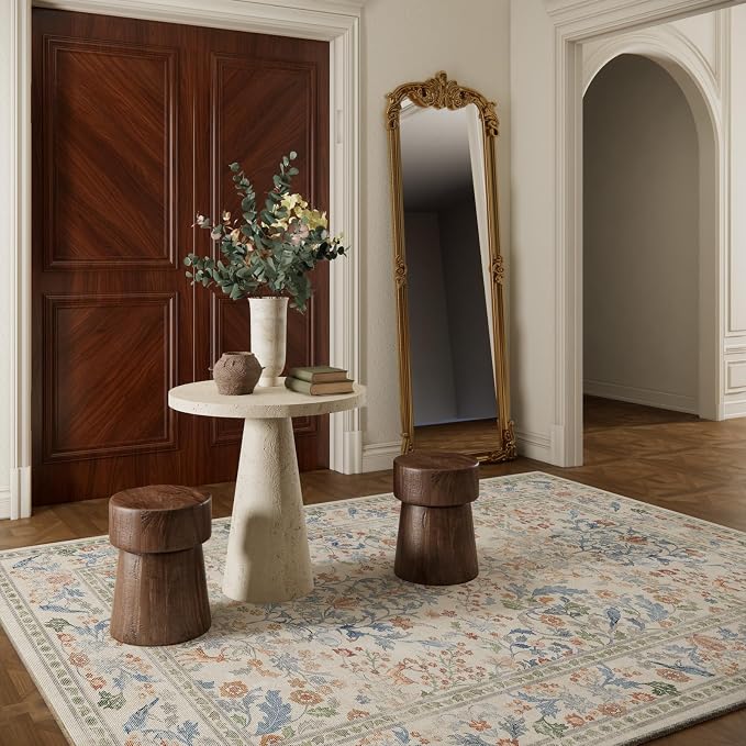 Washable Area Rugs for Living Room: 5x7 Bedroom Rug Vintage Area Rug Stain - Image 8
