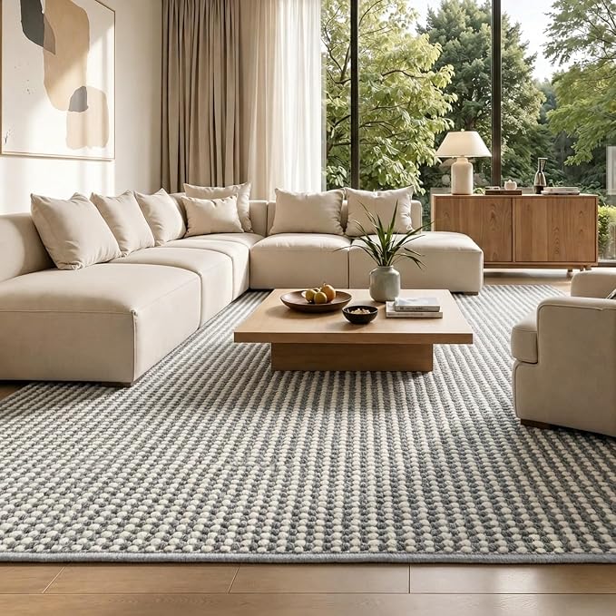 Faux Jute Area Rug 6'x9', Washable & Non-Slip, No Odor. Farmhouse Boho Style by Unknown