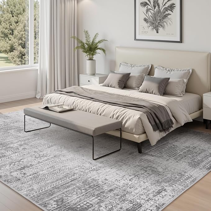 8x10 Area Rugs for Living Room Non Slip Machine Washable Rug Distressed - Image 3