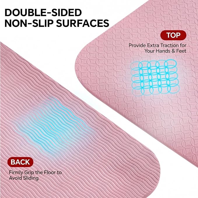 Stepwaver Extra Large Yoga Mat 6'x4', Ultra Durable, Wide Workout Mat, Wide - Image 5
