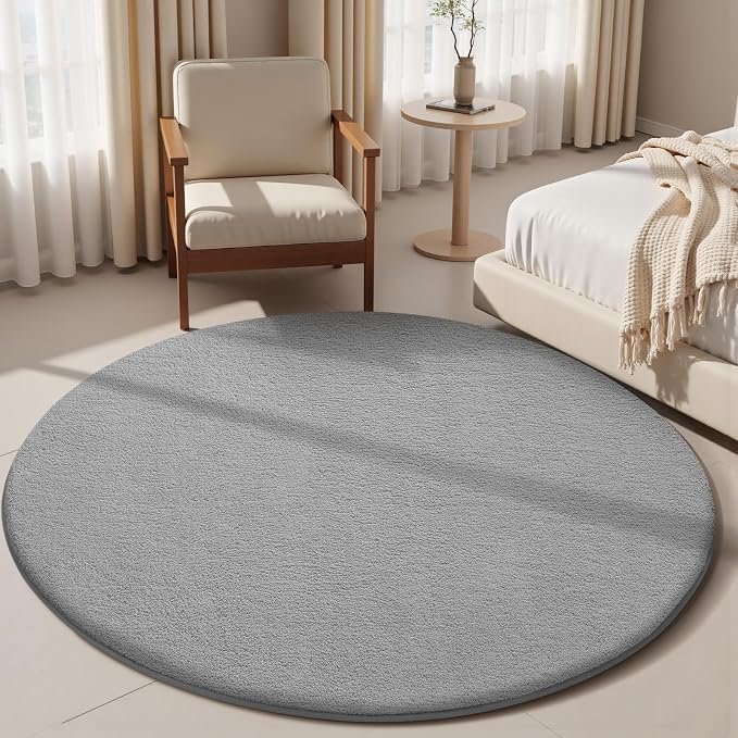 Sour Lemon 4ft Round Rugs for Bedroom, Circle Area Rugs for Living Room - Image 4