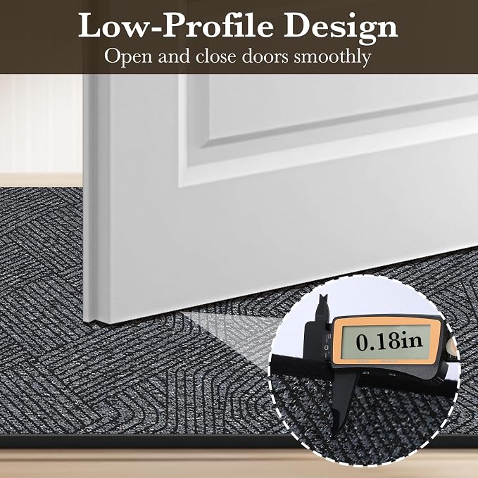 Indoor Door Mat 17"x30", Low-Profile Welcome Front Door Mat Indoor Entrance - Image 3