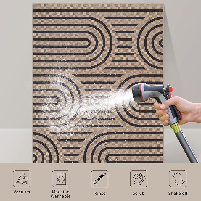 Tangsoo Modern Rainbow Easy Jute Rug 2x5 Washable Kitchen Runner - Image 4