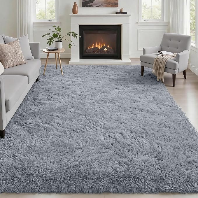 6x9 Area Rugs for Living Room Bedroom: Ultra Soft Fluffy Shag Rug Upgrade by Luxturiy