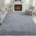 Fluffy 4x6 Area Rugs for Living Room Bedroom: Ultra Soft Shag Rug Non-Slip by Luxturiy