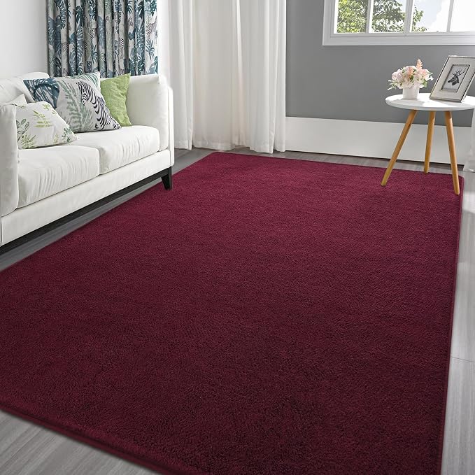Pettop 5x7 ft Burgundy Red Area Rugs by Pettop