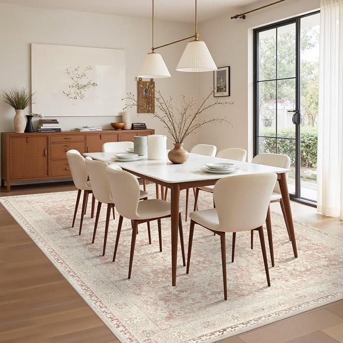 Latte&Fog Washable 6x9 Pink Rugs - Image 5
