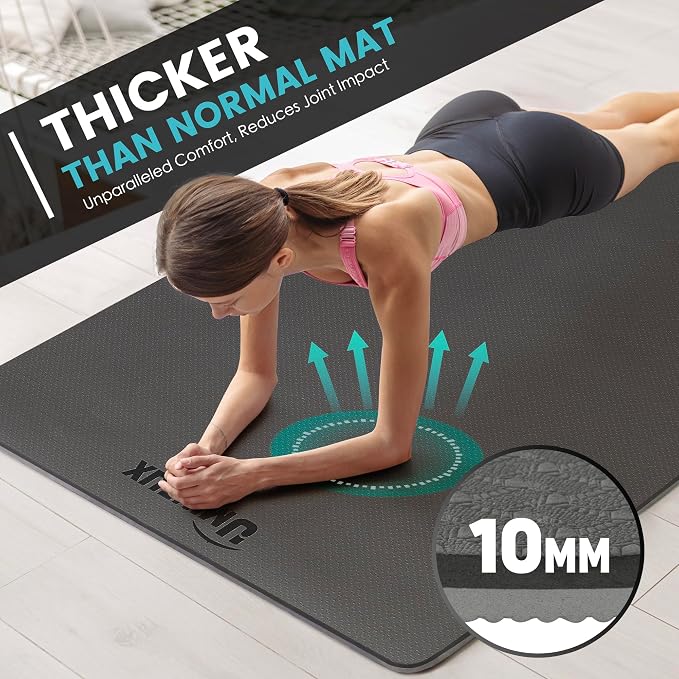 UMINEUX Large Yoga Mat for Men and Women 1/4 & 2/5 Inch Extra Thick TPE Fitness - Image 3