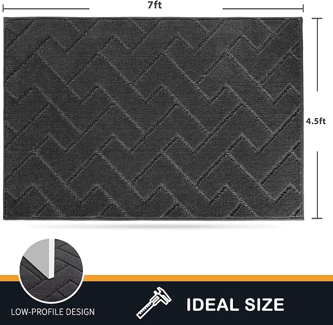 PURRUGS Easy Care Area Rug 4.5ft x 7ft, Non-Slip Machine Washable Door Mat - Image 2