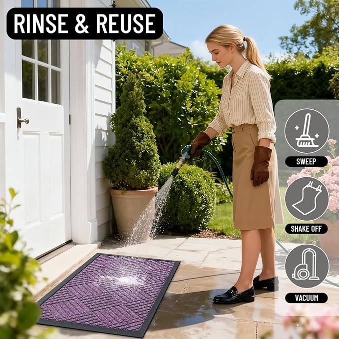 OLANLY Front Door Mat Outside Entrance 29.5x17, Heavy Duty Sturdy Natural - Image 8