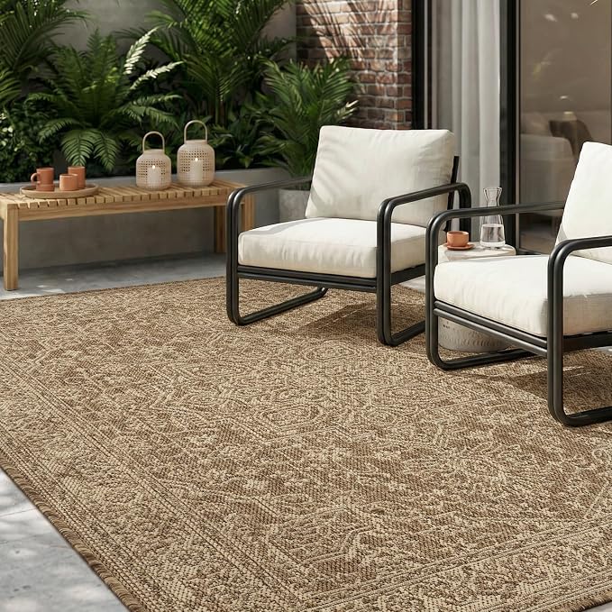 MontVoo-Outdoor Rug-Patio Rug 9x12 ft Polypropylene Indoor Outdoor Rugs Carpet - Image 8