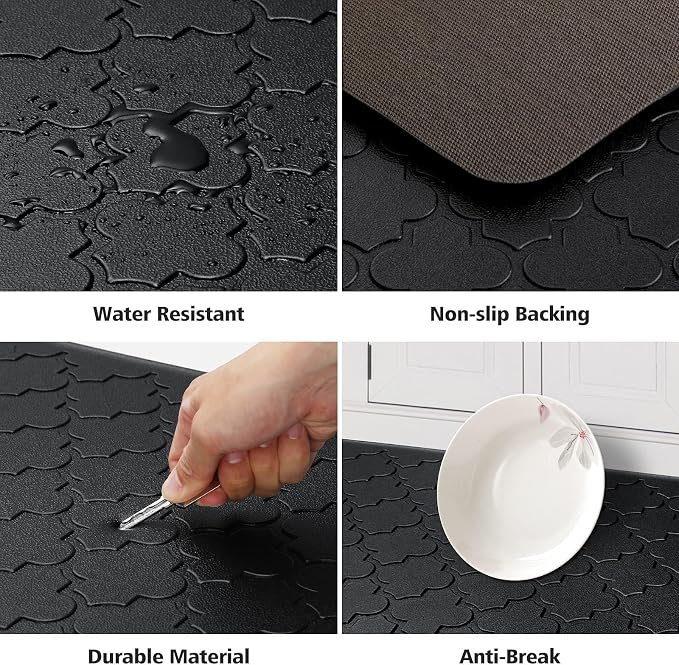 WISELIFE Kitchen Mat Cushioned Anti Fatigue Floor Mat, Thick Non Slip Water - Image 3