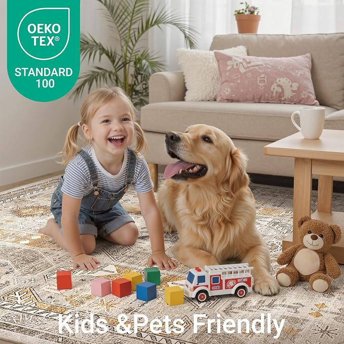 befbee 5x7 Area Rugs for Living Room, Stain Resistant Washable Rug, Non-Slip - Image 9