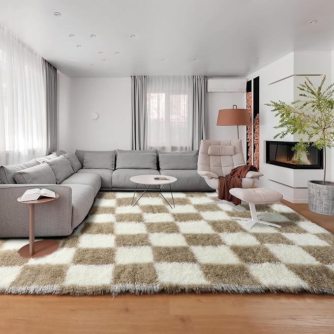 KICMOR Area Rugs 8x10 for Living Room, Large Fluffy Beige and Cream White - Image 9