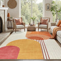 DCX Abstract Machine Washable 5x7 Rug, Mid Century Modern Rug by DCXWashableRug