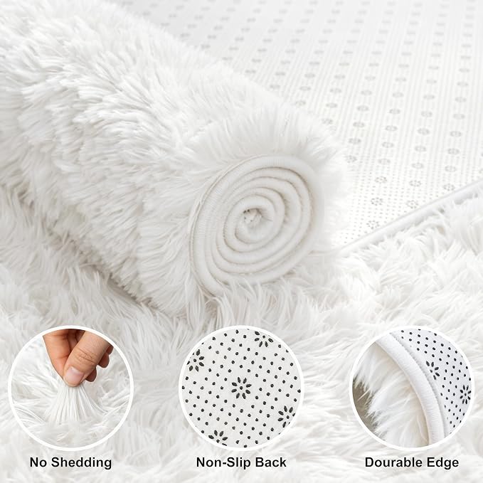 10X14 Large Area Rugs for Living Room Bedroom, Soft Fluffy Indoor Carpet Plush - Image 4