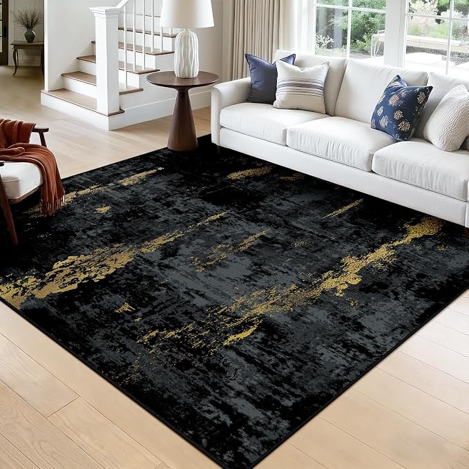 RELEANY Washable Area Rugs Square 8ft Non-Slip Modern Abstract Soft by RELEANY