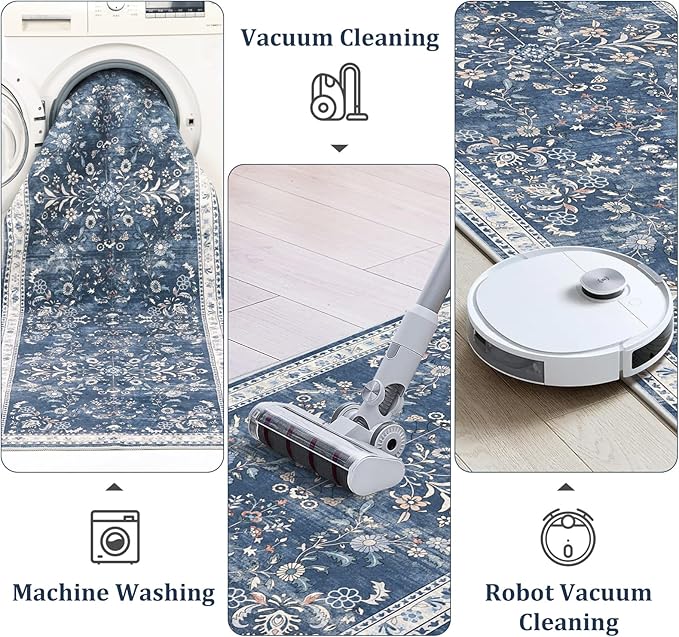 Yamaziot Washable Runner Rug 2x5 – Non Slip Boho Floral Hallway Runner Rug - Image 5