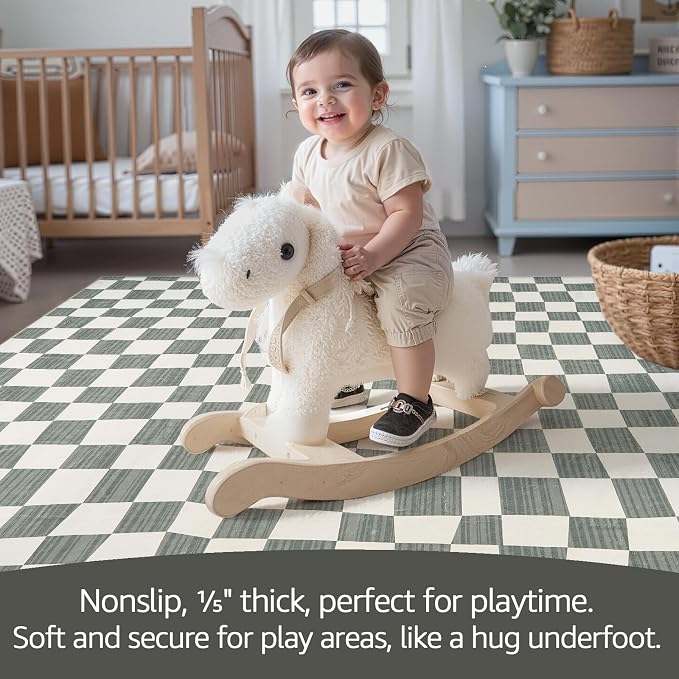 jinchan 5x7 Checkered Area Rugs - Image 4