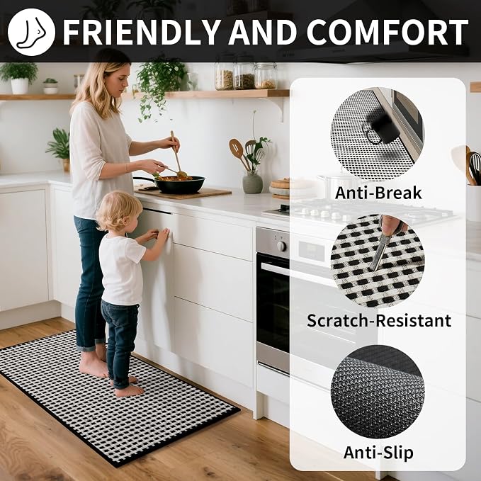 YDKGL Kitchen Runner Rugs Non Slip Washable, Super Absorbent Soft Chenille - Image 3