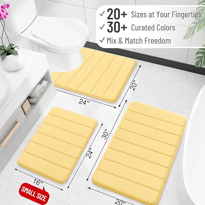 OLANLY Memory Foam Bath Mat 59x35, Super Soft Absorbent Bathroom Rugs, Quick Dry - Image 2
