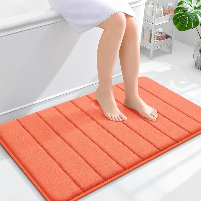 OLANLY Memory Foam Bath Mat 35x24, Super Soft Absorbent Bathroom Rugs, Quick Dry by OLANLY