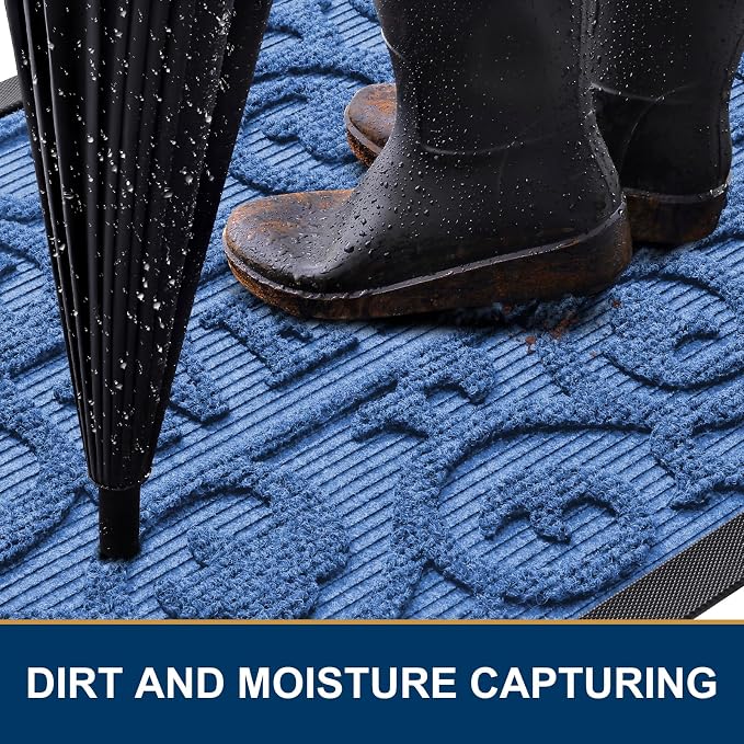Smiry Welcome Door Mat Outside Entrance, Heavy Duty Trap Dirt and Moisture Easy - Image 3