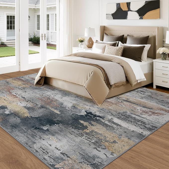 RELEANY Washable Area Rugs 5'x7' Non-Slip Modern Abstract Soft - Image 3