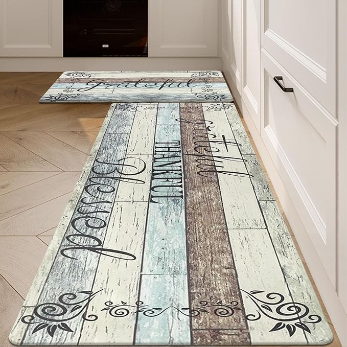 HEBE Anti Fatigue Kitchen Mat Set of 2 Non Slip Cushioned Kitchen Mats by HEBE