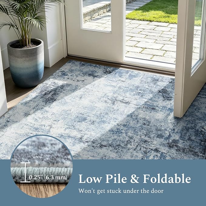 Rugflix 5x7 Area Rugs for Living Room, Washable Large Rug Stain-Resistant Low - Image 6