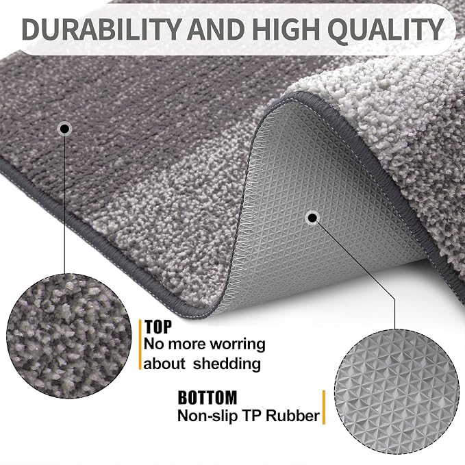 Kitinjoy Indoor Outdoor Door Mat, 32x20 Non-Slip Absorbent Dirt Trapper - Image 3