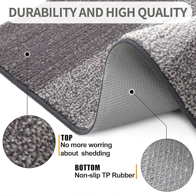 Kitinjoy Indoor Outdoor Door Mat, 34x21 Non-Slip Absorbent Dirt Trapper - Image 3
