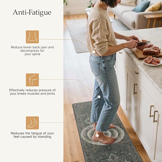 GENIMO Kitchen Mats for Floor 2PCs, Washable Anti Fatigue Mat for Cushioned - Image 8