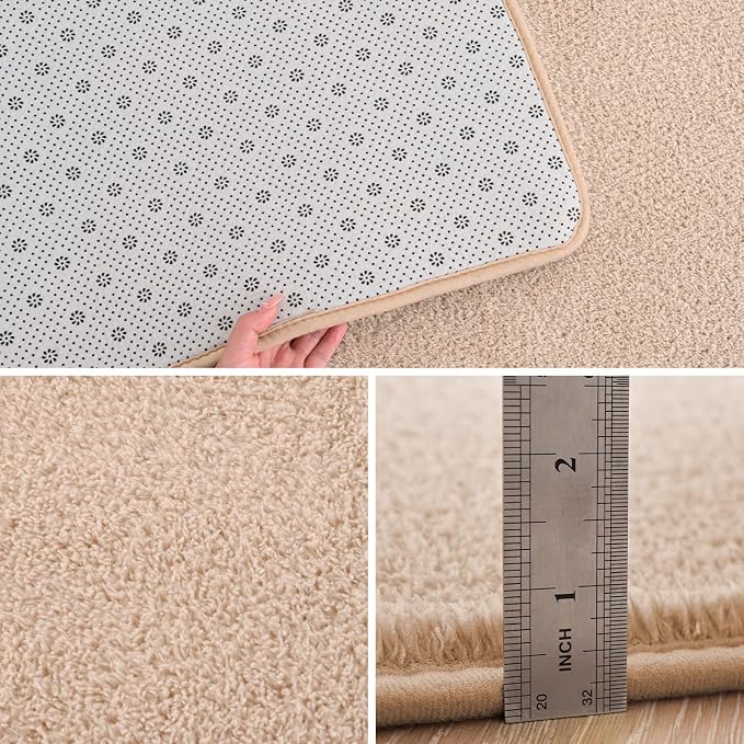 Pettop 4x6 ft Beige Area Rugs for Bedroom Living Room, Washable Memory Foam - Image 4