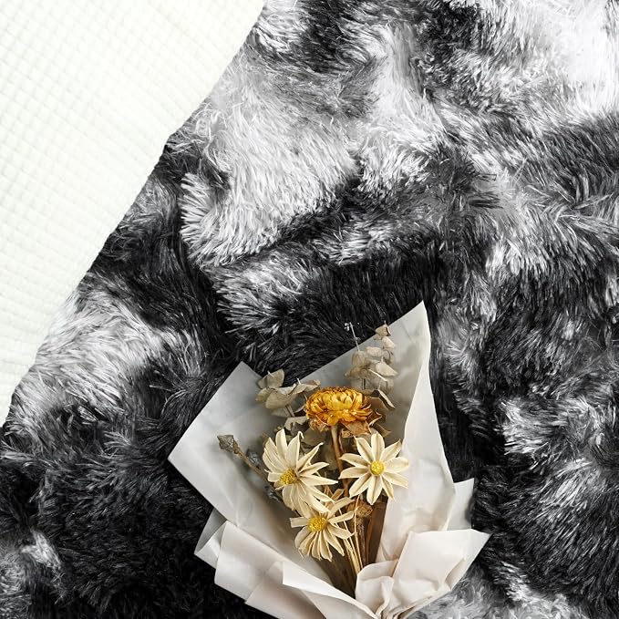 FlyDOIT Large Area Rugs for Living Room, 5x8 Feet Tie-Dyed Black and White - Image 5