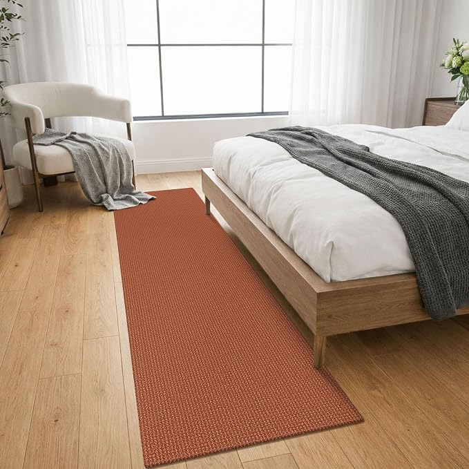 KOZYFLY Orange Runners for Hallway 2x8, Washable Runner Rug, Woven Non Slip - Image 8