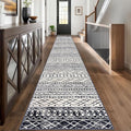 KUTA Moroccan Washable Runner Rug 2.6x18 Non-Slip Vintage Black Navy Blue Boho by KUTA