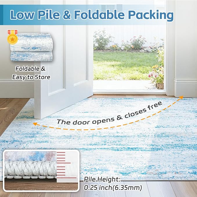 5x7 Area Rugs Washable Rug:Anti-Skid Abstract Modern Living Room Rug Soft Thin - Image 7
